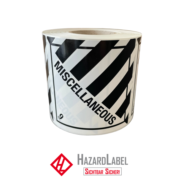 Hazard Label Class 9, 10x10 cm, PE-Folie, MISCELLANEOUS